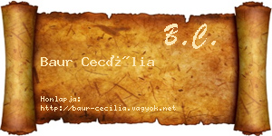 Baur Cecília névjegykártya